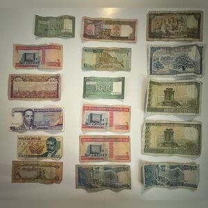 “Vintage Middle Eastern & World Banknote Lot – Lebanon, Jordan, Bahrain, UAE,………